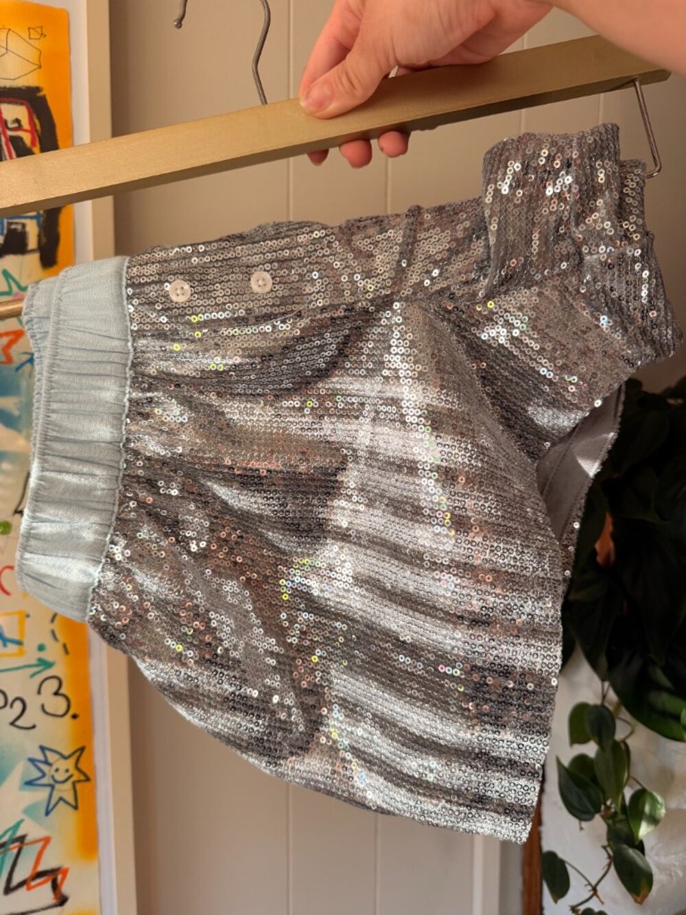 Hand Over Inspired Sequin Boxer Shorts Viral Party Core Y2K Going Out Shorts